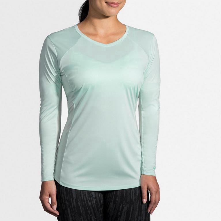 Brooks Stealth Australia - Women's Long Sleeve Running Shirt - Green (542863-MWT)